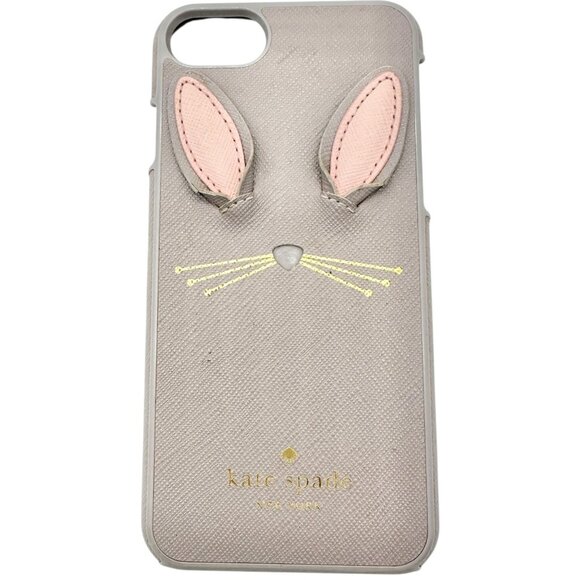 Kate Spade New York iPhone 7 Case Bunny Ears Whiskers Design 5.5 x 2.5 Taupe EUC - Picture 1 of 6